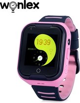 Wonlex GPS horloge kind - GPSHorlogeKids 4G videobellen - Smartwatch kind -tracker AQUA Wifi Roze [IP67 Waterdicht] incl. SIM-kaart