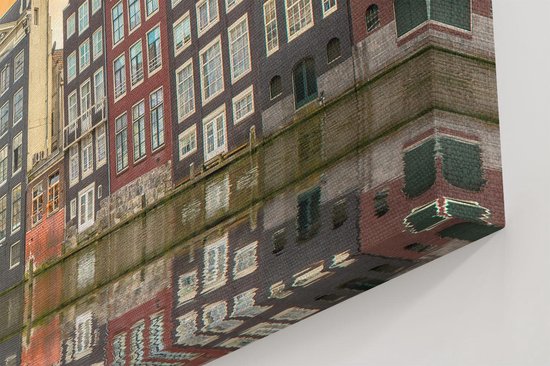 Artaza Peinture sur toile Maisons d'Amsterdam près du canal - Couleur - 40x20 - Klein - Photo sur toile - Impression sur toile