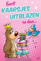 Verjaardag wenskaarten humor 8 stuks assortiment met gekleurde binnendruk - Felicitatie kaarten - Gefeliciteerd kaarten