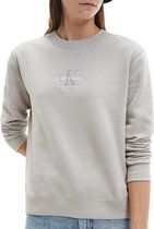 Calvin Klein Monogram Logo Trui - Vrouwen - Beige - Licht grijs