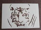 Tijger, stencil, kaarten maken, scrapbooking, A5 formaat