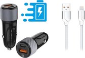 Premium Autolader met 1x USB 3.0 1x USB-C PD 36W aansluiting - USB C Oplader - Snellader - Geschikt voor Apple iPhone en andere smartphones