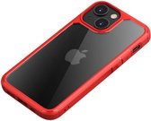 iPaky Apple iPhone 13 Hoesje Hybride Back Cover Transparant/Rood