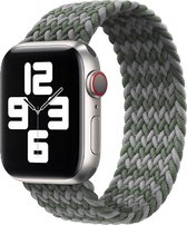 Gevlochten solo band - groen grijs - Geschikt voor Apple Watch