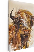 Artaza - peinture sur toile - vache Highlander écossais - abstrait - 80 x 120 - Groot - photo sur toile - impression sur toile
