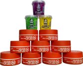 9-pack Voordeelbundel Red One Aqua Hair Wax Orange Sinaasappel 150ml + 3 stuks Topkwaliteit Ottoman Ultra Strong Hair Gel 150ml - RedOne - Extra voordelig - Haargel - Haarwax - Sterke Hold - Kapperskwaliteit