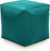 Drop& Sit Poef Nylon – Smaragd – 40 x 40 x 40 cm - Vierkant