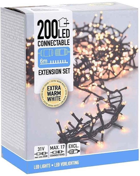 Nampook Kerstverlichting - Koppelbaar - 200 LED - 6 meter - Warm Wit