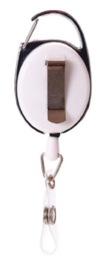 Porte-badge - Porte-clés à cordon - Montre d'infirmière - Cordon d'infirmière - Blanc AVEC CLIP - Emballage I-deLuxe