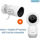 Eminent Beveiligingscamera voor buiten + binnen – Set 2 stuks - IP camera set WiFi Full HD - e-Smartlife