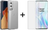 Oneplus 9 Pro hoesje siliconen case transparant - 1x OnePlus 9 Pro Screenprotector UV