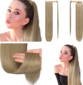 Ponytail Paardenstaart wrap around hair extensions human hair expression  ash blond