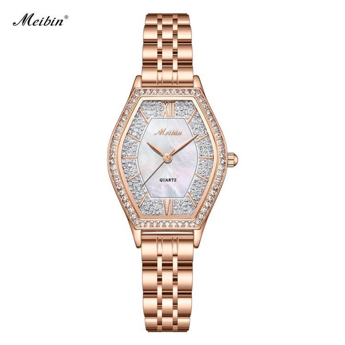 Longbo - Meibin - Dames Horloge - Rosé/Zilver - 28*34mm (Productvideo)