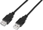 Verlengbare Kabel NANOCABLE 10.01.0203-BK 1,8 m USB Mannelijk Vrouwelijk Zwart