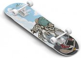 skateboard Skull 20 x 79 cm hout blauw/zwart