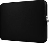 Sleeve - extra bescherming – soft touch – 14,6 inch – laptopcase/tas- kleur zwart - Dubbele Ritssluiting