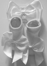 Baby haarband met sokjes kleur wit 3 tm 12 maanden|Bandeau bébé avec chaussettes couleur blanc 3 à 12 mois