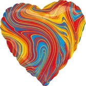 folieballon Colorful Heart 45 cm metallic