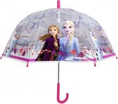 paraplu Frozen 2 meisjes 48 cm transparant/roze