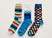 Sokken Vrolijk Gekleurd | 3 paar | Maat 40-46 | Hoge sokken | Heren en Dames