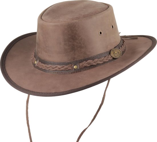 chapeau en cuir Scippis Henbury marron taille XL