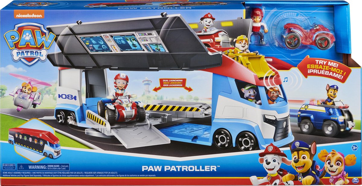 PAW Patrol - Transformerende PAW Patroller met dubbele  voertuiglanceerinrichtingen met... | bol.com