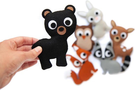 Thumbnail van een extra afbeelding van het spel Knutselen Meisjes - Knutselen Jongens - Knutselpakket Meisjes en Jongens - Forest Animals Bosdieren - Naaiset Kinderen - WoodyDoody