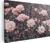 Artaza Canvas Schilderij Roze Rozen Bloemen - 120x80 - Groot - Foto Op Canvas - Wanddecoratie Woonkamer