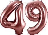 Folieballon Cijfer 49 Brons - 86 cm