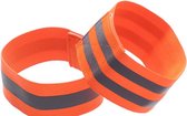 Sport - reflecterende zweetband - arm - reflecterend - oranje grijs - 1 grijze streep