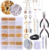 Sieraden Maken | WizArt® Sieraden maken volwassenen pakket |1960 onderdelen in Goud & Zilver | Oorbellen maken | Kralen hobby volwassenen | Sieraden | Kralen |Sieradendoos