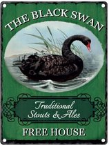 Metalen Wandbord Engels Pub The Black Swan - 20 x 30 cm