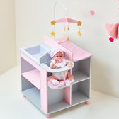 Teamson Kids Veranderen Station Voor Babypoppen - Accessoires Voor Poppen - Kinderspeelgoed - Roze/Blauw/Grijs