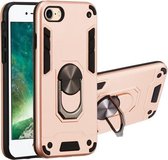 Voor iPhone SE 2020/8/7 2 in 1 Armor Series PC + TPU beschermhoes met ringhouder (roségoud)