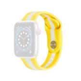 Secundaire kleur siliconen vervangende horlogebanden voor Apple Watch Series 6 & SE & 5 & 4 44 mm / 3 & 2 & 1 42 mm (geel)