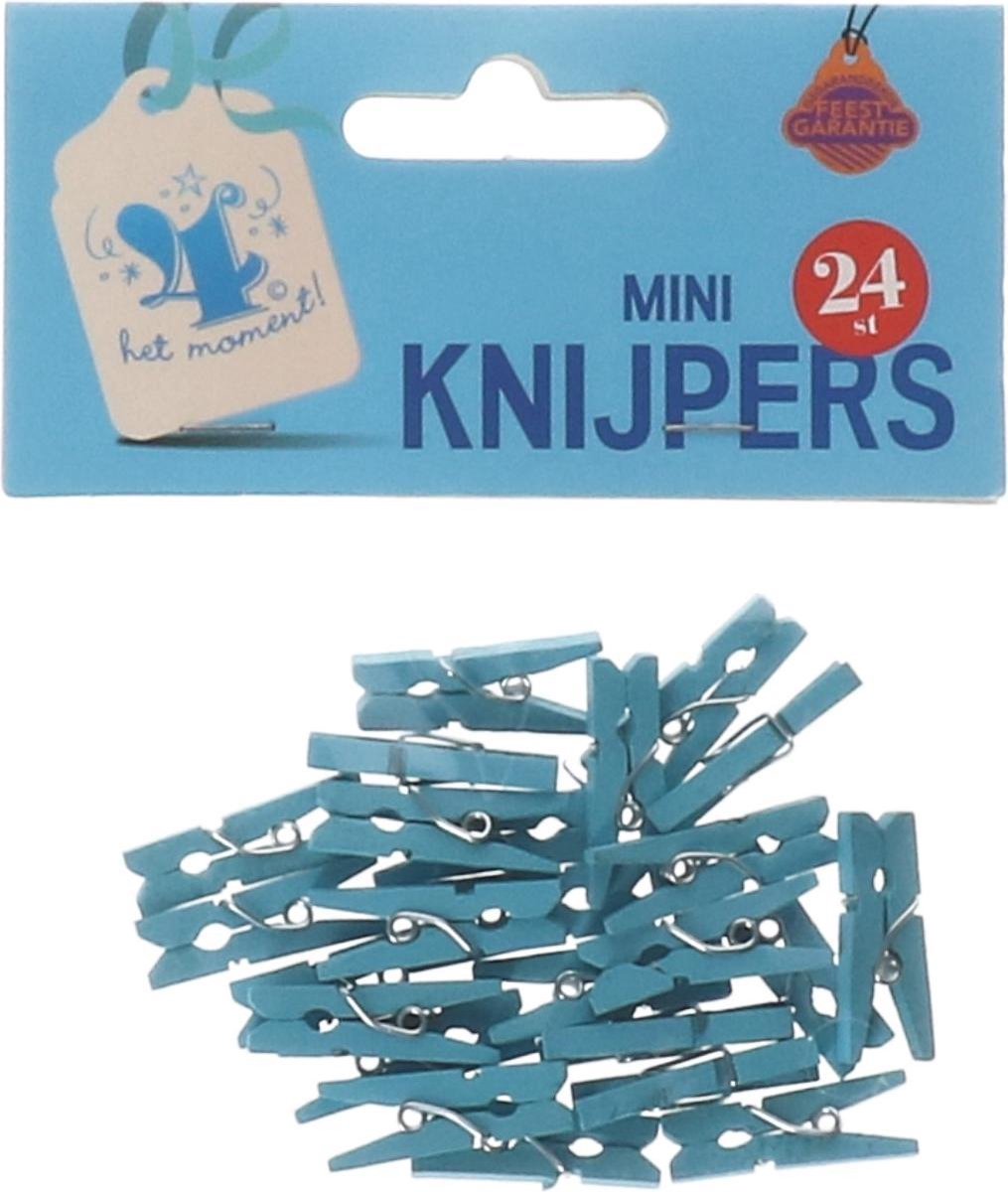 Goedkoopste Zakje Geboorte knijpertjes | blauw | 24 stuks
