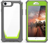 Stellar Space PC + TPU 360 graden all-inclusive schokbestendig hoesje voor iPhone SE 2020/8/7/6/6s (donkergrijs + geelgroen)
