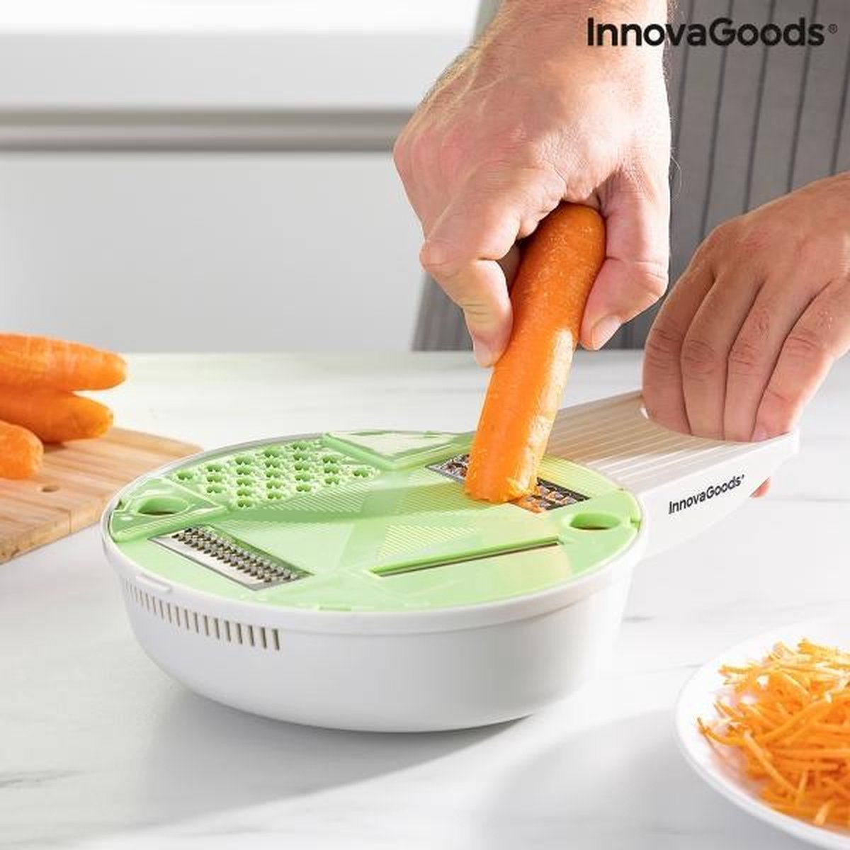 Innovagoods - 6 in 1 Mulitifunctionele Rasp - Groen/Wit