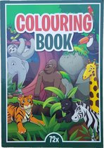 Kleurboek +/- 72 Kleurplaten "Tussen de Jungle dieren"