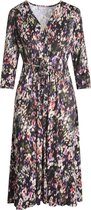 Cassis - Female - Lange jurk met knoopjes en print  - Zwart