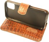 Made-NL vijf pasjes (Samsung Galaxy S20FE) book case stug rebuuste bruin croco print leer schijfmagneet