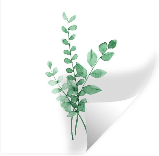 Stickers Stickers muraux - Aquarelle - Vert - Wit - 50x50 cm - Feuille adhésive