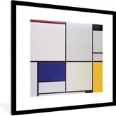 Fotolijst incl. Poster - Tableau I - Piet Mondriaan - 40x40 cm - Posterlijst