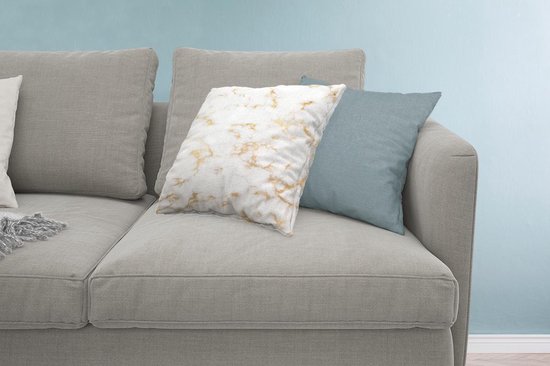 Coussins - Marbre - Wit - Or - 50x50 cm