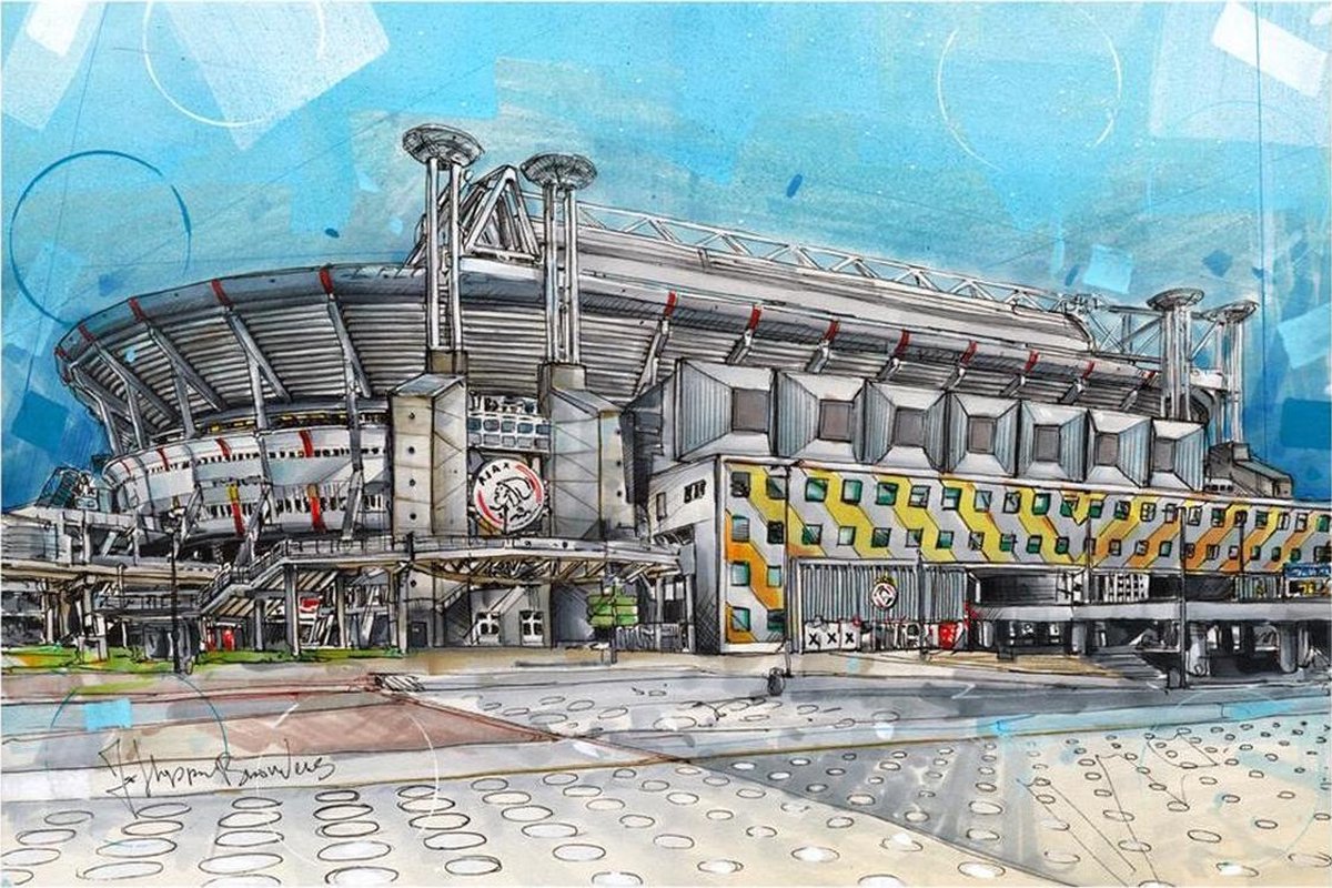 AJAX - Johan Cruijff ArenA - Amsterdam - Fotokwaliteit Poster - 100 x 70 cm