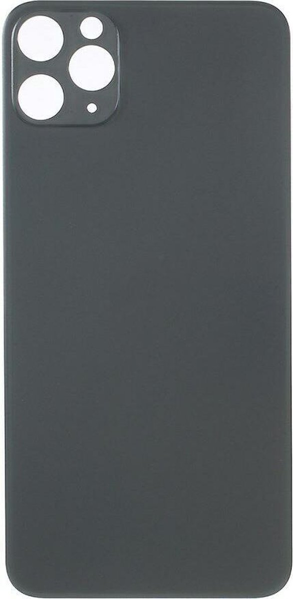 iPhone 11 Pro Max - Achterkant glas / Back cover glas / Behuizing glas - Big Hole - Zwart