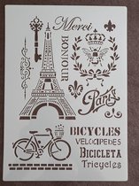 Parijs, stencil, A4, kaarten maken, scrapbooking