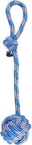 Flamingo katoen joe touw + knoopbal blauw /wit  - 55 x 11,2 x 11,2cm