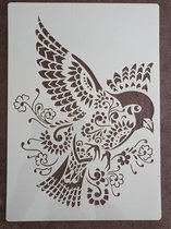 Siervogel, stencil, A4, kaarten maken, scrapbooking