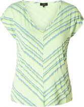 YESTA Lauren Jersey Shirt - Pistachio Green/Mult - maat X-0(44)